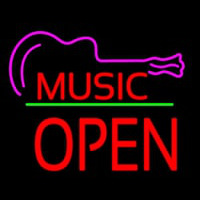 Music Green Line Open Block Neon Sign