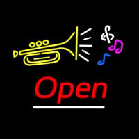Music Logo Open Neon Sign