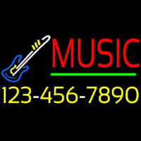 Music With Phone Number Neon Sign