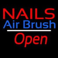 Nails Airbrush Open White Line Neon Sign