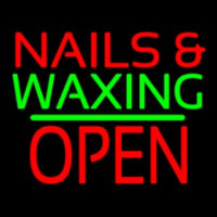 Nails And Wa ing Block Open Green Line Neon Sign