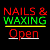 Nails And Wa ing Open Yellow Line Neon Sign