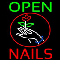 Nails Open Logo Neon Sign