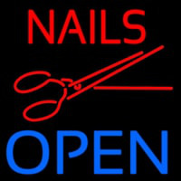 Nails Open With Scissors Neon Sign