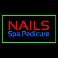 Nails Spa Pedicure Green Border Neon Sign