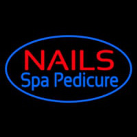 Nails Spa Pedicure Oval Blue Neon Sign
