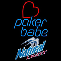 Natural Light Poker Girl Heart Babe Beer Sign Neon Sign