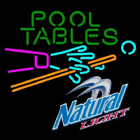 Natural Light Pool Tables Billiards Beer Sign Neon Sign