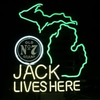 New Jack Daniels Lives Here Michigan Whiskey Neon Sign