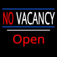 No Vacancy Open White Line Neon Sign