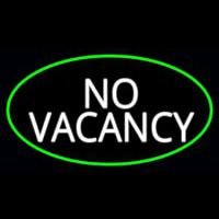 No Vacancy Oval Green Border Neon Sign