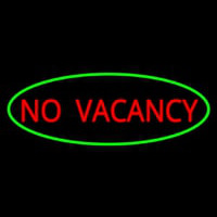 No Vacancy Oval Green Border Neon Sign