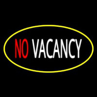 No Vacancy Oval Yellow Neon Sign
