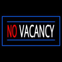 No Vacancy Rectangle Blue Neon Sign