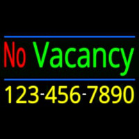 No Vacancy With Phone Number Neon Sign