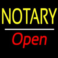 Notary Open White Line Neon Sign
