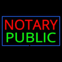 Notary Public Blue Border Neon Sign