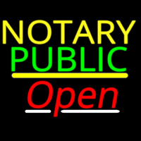 Notary Public Open Yellow Line Neon Sign