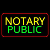 Notary Public Red Border Neon Sign