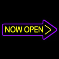 Now Open With Arrow Neon Sign