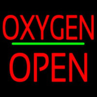O ygen Block Open Green Line Neon Sign