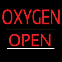 O ygen Open Yellow Line Neon Sign