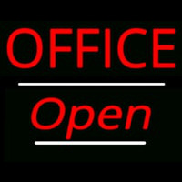 Office Open White Line Neon Sign