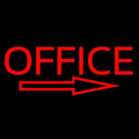 Office With Arrow Neon Sign