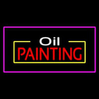 Oil Painting Purple Rectangle Neon Sign