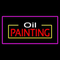 Oil Painting Purple Rectangle Neon Sign