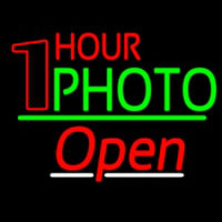 One Hour Photo Open 3 Neon Sign