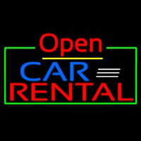 Open Car Rental Neon Sign