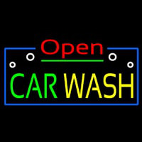 Open Car Wash Block Neon Sign