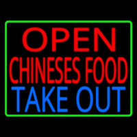 Open Chinese Food Take Out Neon Sign