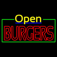 Open Double Stroke Burgers Neon Sign