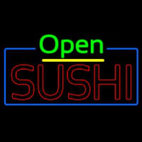 Open Double Stroke Green Sushi Neon Sign