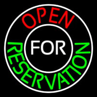 Open For Reservation With Border Neon Sign