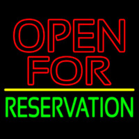 Open For Reservation With Line Neon Sign