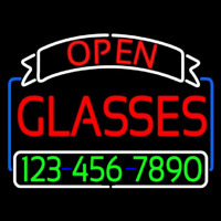 Open Glasses With Number Neon Sign