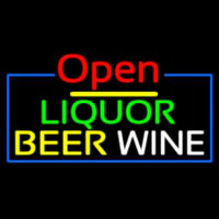 Open Liquor Beer Wine Neon Sign