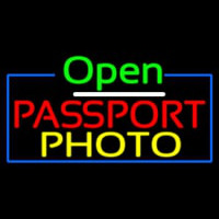 Open Passport Photo Neon Sign