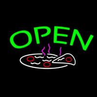 Open Pizza Logo Neon Sign
