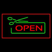 Open Rectangle Red Neon Sign