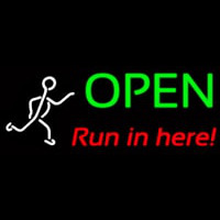 Open Run Ln Herei Neon Sign