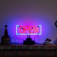 Open With Boarder Desktop Neon Sign