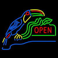 Open With Parrot Neon Sign