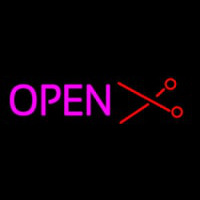 Open With Scissor Logo Neon Sign