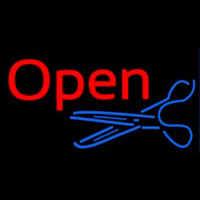Open With Scissor Logo Neon Sign