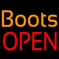 Orange Boots Open Neon Sign