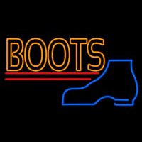 Orange Double Stroke Boots Neon Sign